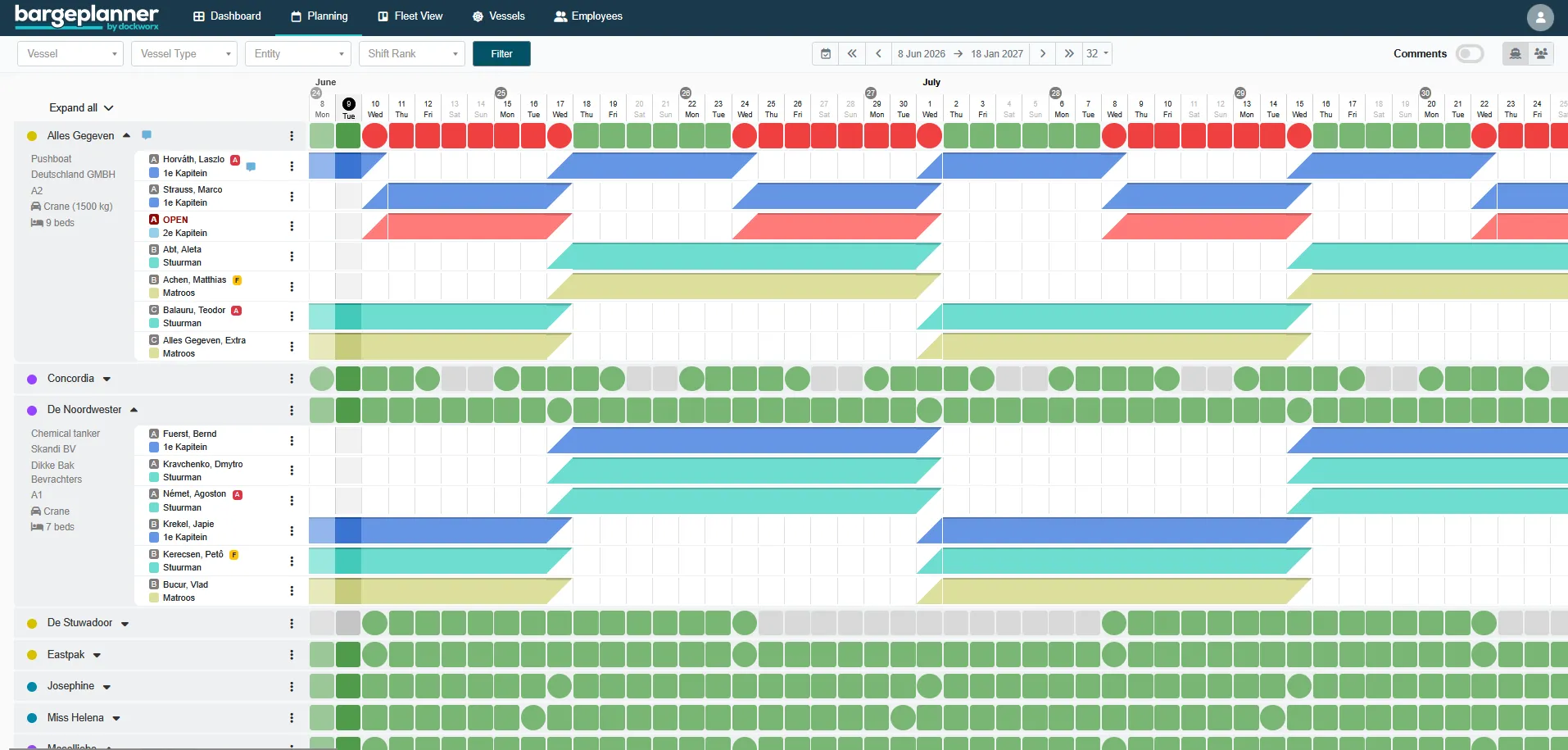 Bargeplanner voor schipper-eigenaren